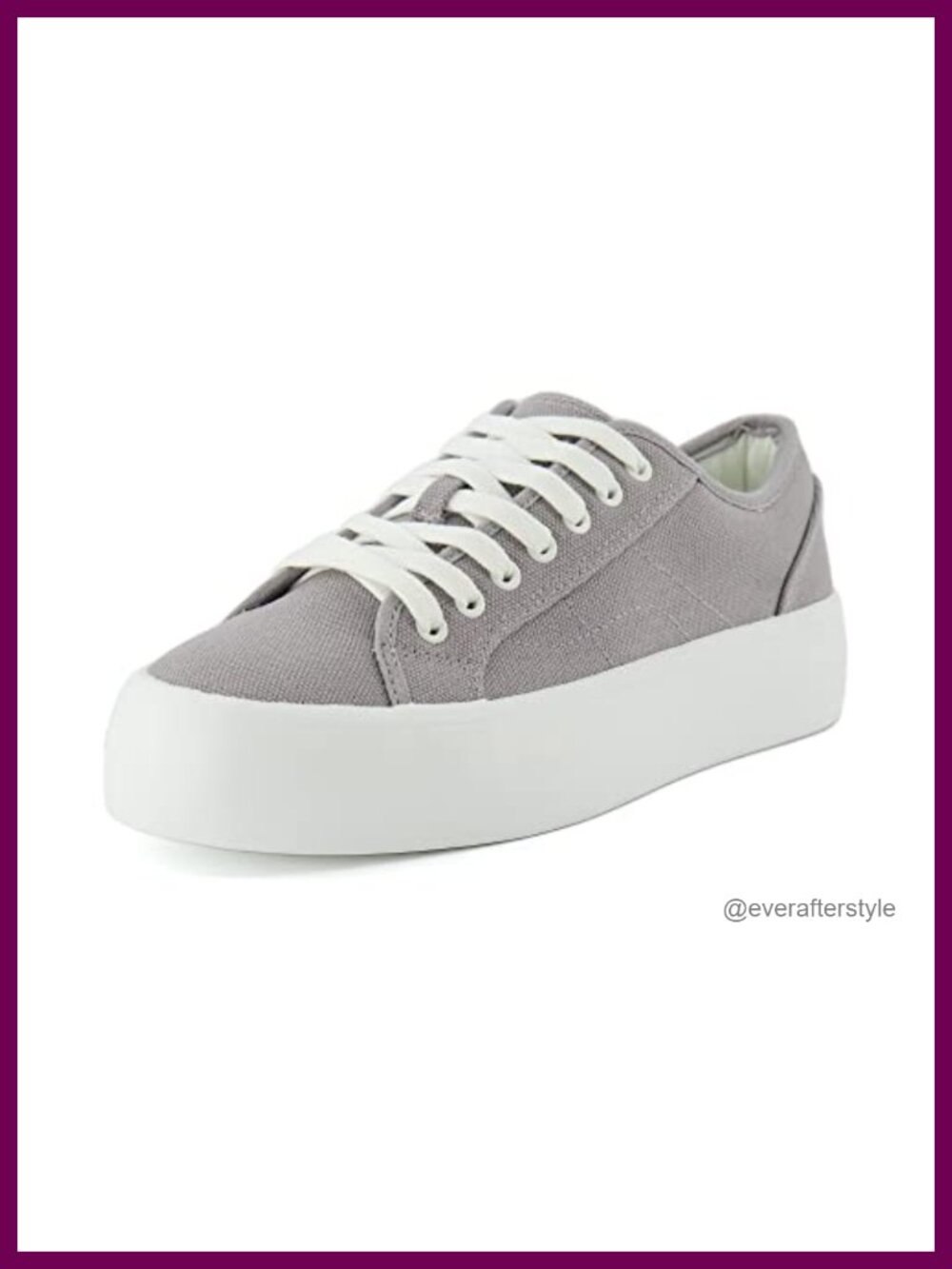 Canvas Platform Sneakers Lace-Up Memory Foam Comfort Casual Women